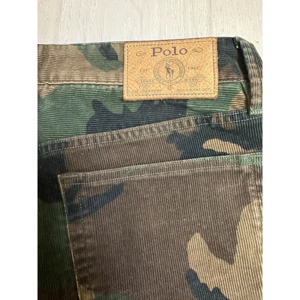 Ralph Lauren Camo Cords Classic Preppy Neutral Streetwear Straight Leg 32x32